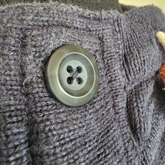 Label of Graded Goods L.O.G.G. Button Up Hooded Sweater Men's Size S, Navy - Picture 16 of 17